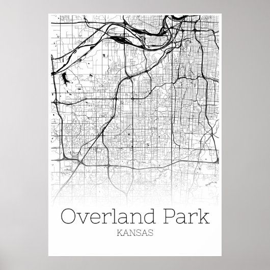 Overland Park Map - Kansas - City Map Poster (Vorne)