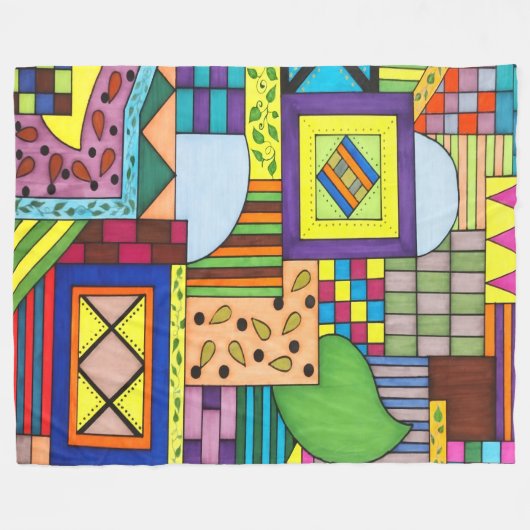 Overlapped Blocks Fleecedecke (Vorderseite (Horizontal))