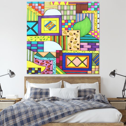 Overlapped Blocks Leinwanddruck (Insitu (Schlafzimmer))