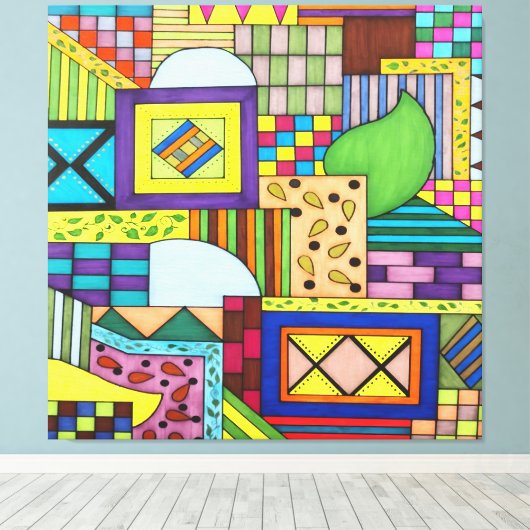 Overlapped Blocks Leinwanddruck (Insitu (Holzboden))