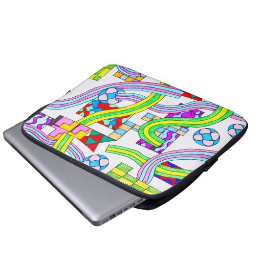 Overlapped with Curves Laptopschutzhülle (Vorne Knopf)