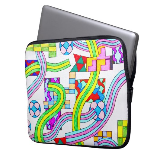 Overlapped with Curves Laptopschutzhülle (Vorderseite Links)