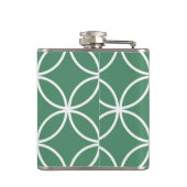 Overlappin Circles Sage Green White Pattern Flachmann (Rückseite)