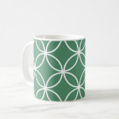 Overlappin Circles Sage Green White Pattern Kaffeetasse (Vorderseite Links)