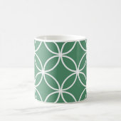 Overlappin Circles Sage Green White Pattern Kaffeetasse (Mittel)