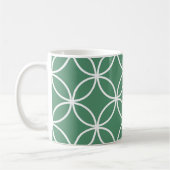 Overlappin Circles Sage Green White Pattern Kaffeetasse (Links)