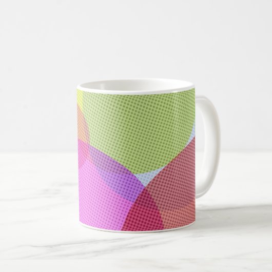 Overlapping Circles Colorful Abstract Art Kaffeetasse (VorderseiteRechts)