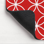 Overlapping Circles Geometric Muster Red White Mousepad (Ecke)