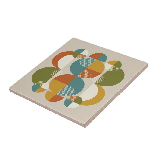 Overlapping Circles Pop Art Mid-Century #3 ID1224 Fliese (Seite)