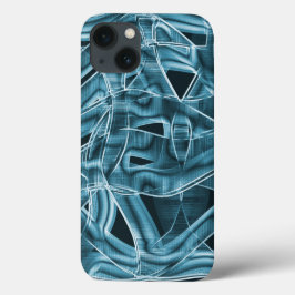Overlapping curves like ribbon, blue neon relief Case-Mate iPhone hülle