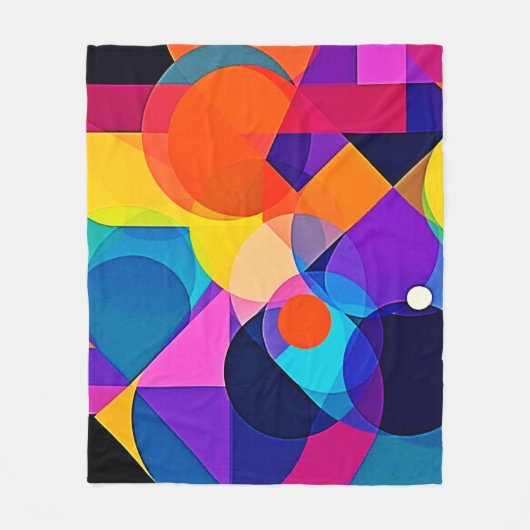 Overlapping Hues: Abstract Fusion Fleecedecke (Vorderseite)