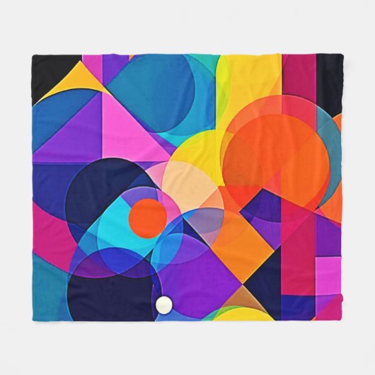 Overlapping Hues: Abstract Fusion Fleecedecke (Vorderseite (Horizontal))