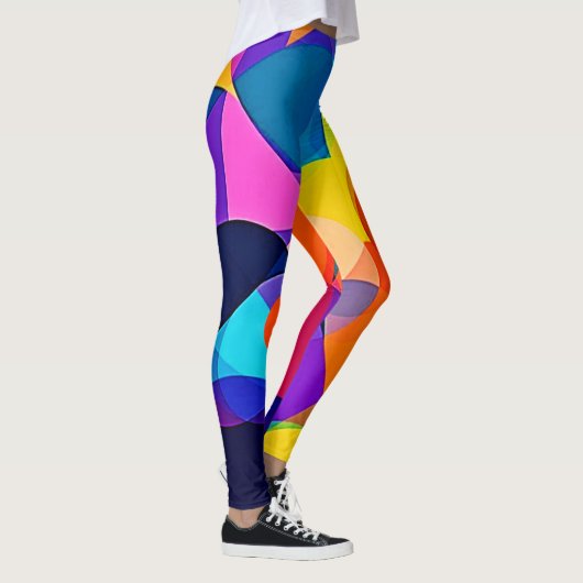 Overlapping Hues: Abstract Fusion Leggings (Rechts)