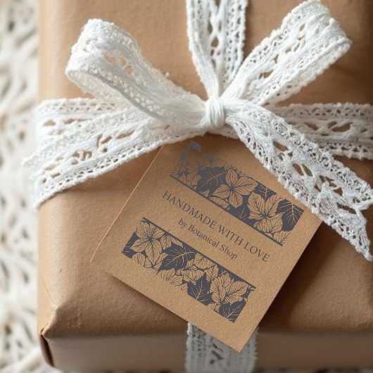 Overlapping Leaves Chic Nature Handmade Business Gummistempel