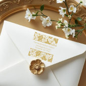 Overlapping Leaves Chic Nature Return Address Gummistempel