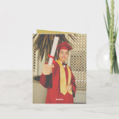 Overlay Black Ribbon Graduation Cap Cutout-Foto Dankeskarte (Rückseite)