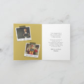 Overlay Black Ribbon Graduation Cap Cutout-Foto Dankeskarte (Innenseite)