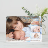 Overlay Drei-Foto-Boy-Geburtserklärung Ankündigung (Stehend Vorderseite)