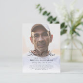 Overlay Elegantes Foto Beileid Danke Karte (Stehend Vorderseite)