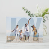 Overlay Freude Weihnachtsfeiertag graue Fotokarte Einladung (Stehend Vorderseite)