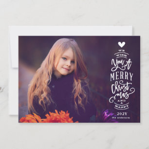 Overlay Frohe Weihnachts-Happy-Jahr-Fotokarte Feiertagskarte