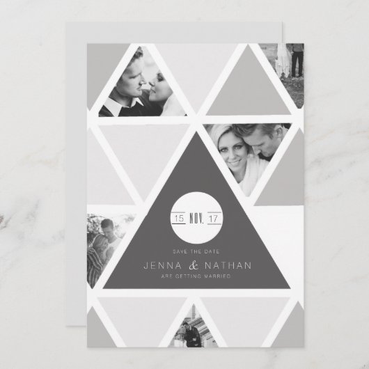 Overlay für städtisches Dreieck | Modern Save the Save The Date (Vorne/Hinten)