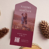 Overlay-Hochzeit mit Pinselstrich in einer Einladu All In One Einladung