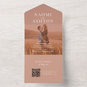 Overlay-Hochzeit mit Pinselstrich in einer Einladu All In One Einladung