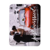 Overlay Just Married Script Wedding Foto Magnet (Vertikal)