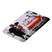 Overlay Just Married Script Wedding Foto Magnet (Linke Seite)