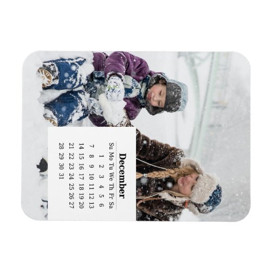 Overlay-Kalender Dezember 2025 Magnet (Horizontal)