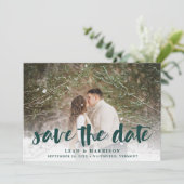 Overlay mit floralem Backer | FOTO Save The Date (Stehend Vorderseite)