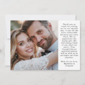 Overlay Script Two Foto Wedding Dankeschön Card Dankeskarte (Rückseite)