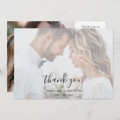 Overlay Script Two Foto Wedding Dankeschön Card Dankeskarte (Vorne/Hinten)