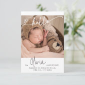 Overlay Text Hello Newborn Birth Ankündigung (Stehend Vorderseite)