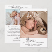 Overlay Text Hello Newborn Birth Ankündigung (Vorne/Hinten)