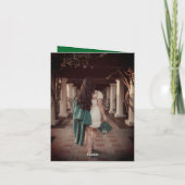 Overlay White Ribbon Graduation Cap Cutout Foto Dankeskarte (Rückseite)