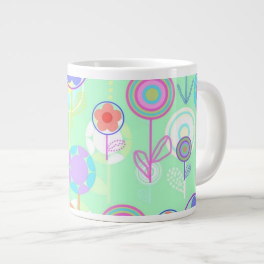 Overlayer Blumen Jumbo-Tasse (Vorderseite Rechts)