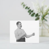 Overly Manly Man Meme Postkarte (Stehend Vorderseite)