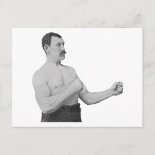 Overly Manly Man Meme Postkarte