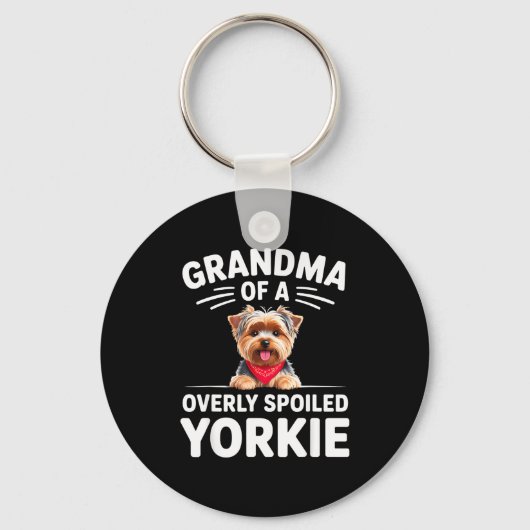 Overly Siled Yorkie Grandma Design  Schlüsselanhänger (Vorderseite)
