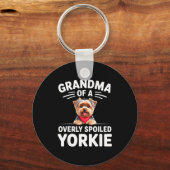 Overly Siled Yorkie Grandma Design  Schlüsselanhänger (Vorderseite)