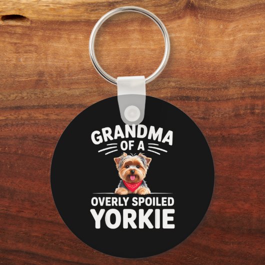 Overly Siled Yorkie Grandma Design Schlüsselanhänger (Vorderseite)