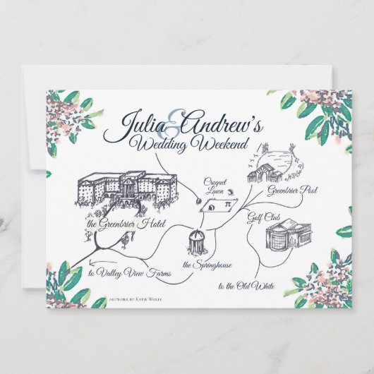 OVERNIGHT Willkommensplan für Julia Einladung (Vorderseite)