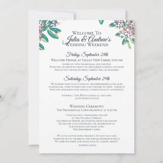 OVERNIGHT Willkommensplan für Julia Einladung (Rückseite)