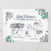 OVERNIGHT Willkommensplan für Julia Einladung (Vorne/Hinten)