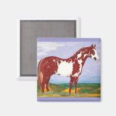 Overo Paint Stallion ~ Horse Magnet (Vorderseite/Rückseite)