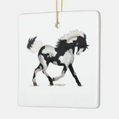Overo Piebald Paint Horse Personalisierte Weihnach Keramikornament (Links)