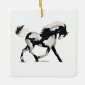 Overo Pinto Paint Horse Pony Reittier Keramikornament (Vorderseite)