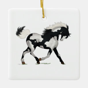Overo Pinto Paint Horse Pony Reittier Keramikornament